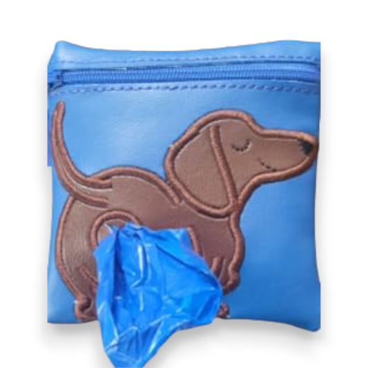 Vinyl Dog Poop Bag Holder, Dachshund Embroidered Zippered Pouch, Dog Walking Accessory, Perfect Gift for Dog Moms