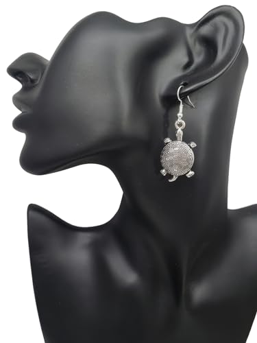 You Left Pawprints on My Heart Pet Dog Cat Memorial Antique Silver Tone Handmade Dangle Earrings