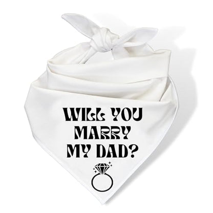 Will You Marry My Dad? Proposal Dog Bandanas, Engagement Dog Bandanas, Pet bandana for proposals (Medium, Will You Marry My Dad?)