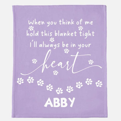 Personalized Pet Memorial Gift Custom Dog Name Throw Blanket with Paw Prints Loss of Dog Sympathy Gift Cat Rememberance Gift Pet Keepsake Pet Condolence (40x60 inches, Sand)