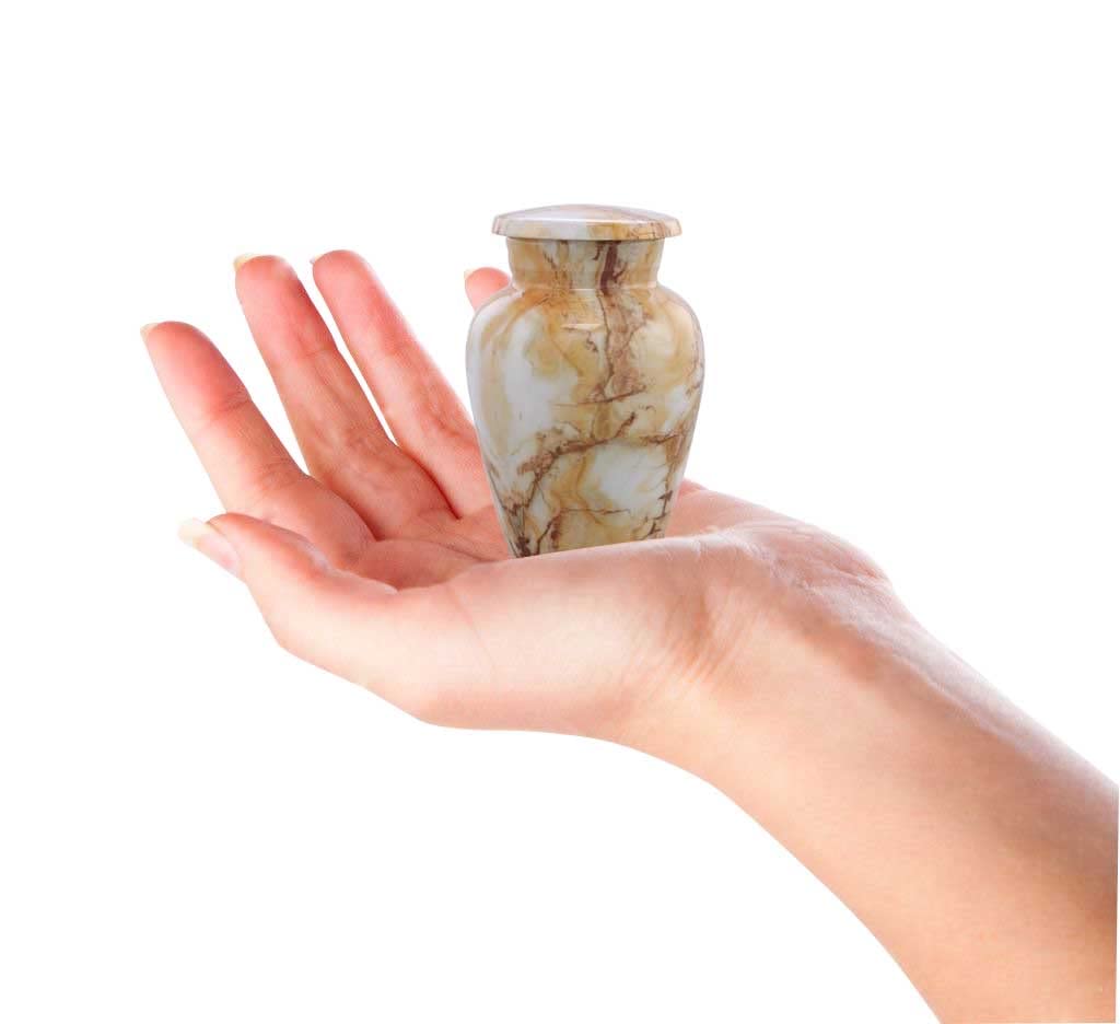 Small Size Marble Finished Keepsake Cremation Urn