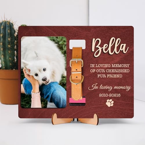 Personalized Dog Collar Memorial Frames, Pet Memorial Frame, Dog Lover Gift