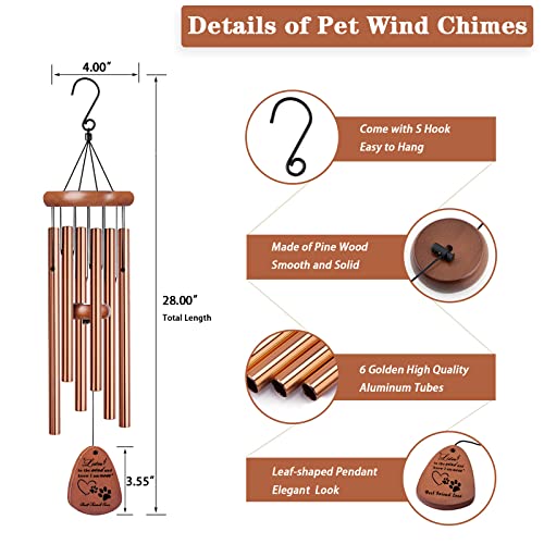 28" Pet Memorial Wind Chimes, Dog Memorial Gifts, Pet Loss Gifts