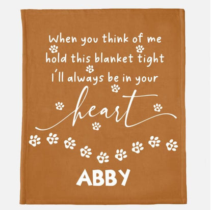 Personalized Pet Memorial Gift Custom Dog Name Throw Blanket with Paw Prints Loss of Dog Sympathy Gift Cat Rememberance Gift Pet Keepsake Pet Condolence (40x60 inches, Sand)