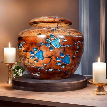 Engraved Wooden Cremation URN with Beautifully Crafted Design