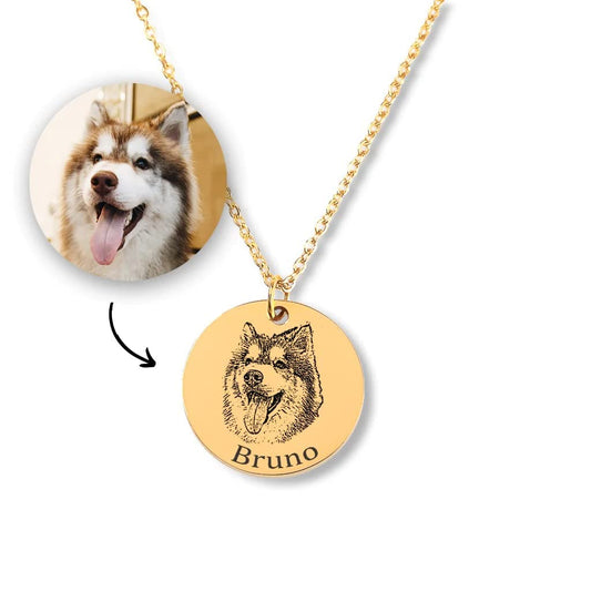 Custom Pet Portrait Necklace Personalized Pet Photo Jewelry Dog Portrait Necklace Cat Portrait Necklace Custom Portrait Pet Memorial Gifts Unique Jewelry Gifts for Her