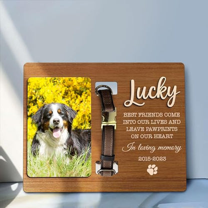 Personalized Dog Collar Memorial Frames, Pet Memorial Frame, Dog Lover Gift