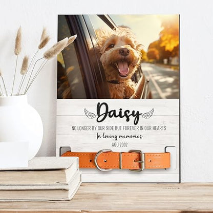 Personalized Dog Collar Memorial Frames, Pet Memorial Frame, Dog Lover Gift