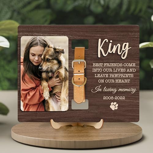 Personalized Dog Collar Memorial Frames, Pet Memorial Frame, Dog Lover Gift