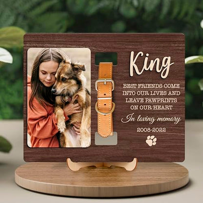 Personalized Dog Collar Memorial Frames, Pet Memorial Frame, Dog Lover Gift