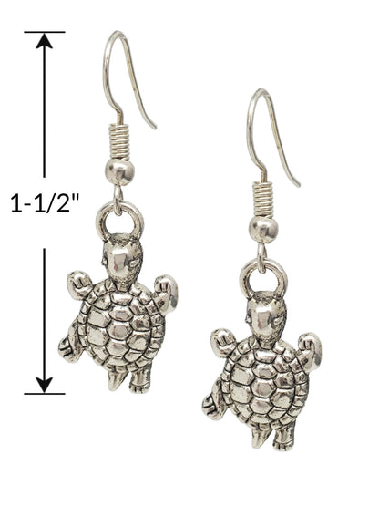 You Left Pawprints on My Heart Pet Dog Cat Memorial Antique Silver Tone Handmade Dangle Earrings