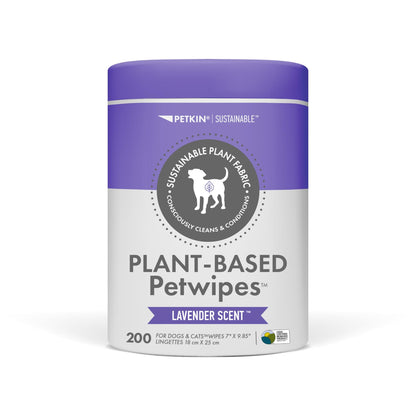 Petkin Plant Based Pet Wipes, 200 Wipes- 6 Count, Unscented