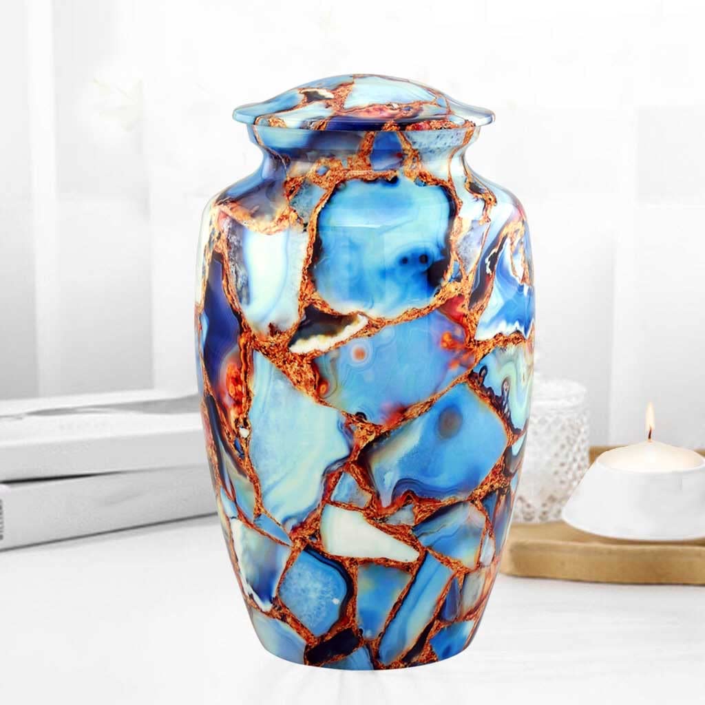 Large Size Marble Cremation Keepsake Urn on a Table