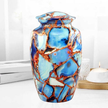 Large Size Marble Cremation Keepsake Urn on a Table