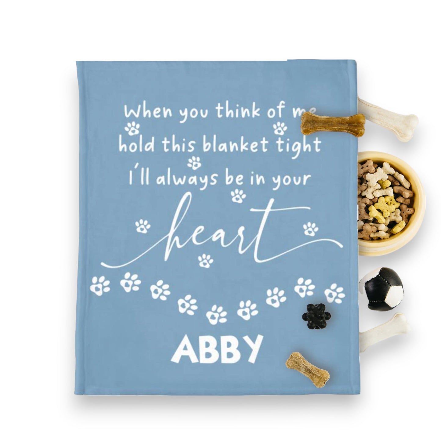 Personalized Pet Memorial Gift Custom Dog Name Throw Blanket with Paw Prints Loss of Dog Sympathy Gift Cat Rememberance Gift Pet Keepsake Pet Condolence (40x60 inches, Sand)