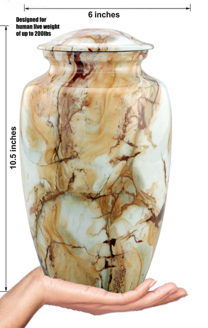 Large Marble Finish Keepsake Cremation Urn for weight upto 200lbs