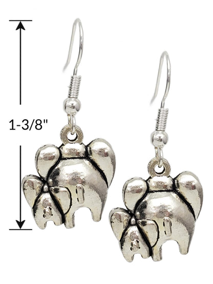 You Left Pawprints on My Heart Pet Dog Cat Memorial Antique Silver Tone Handmade Dangle Earrings