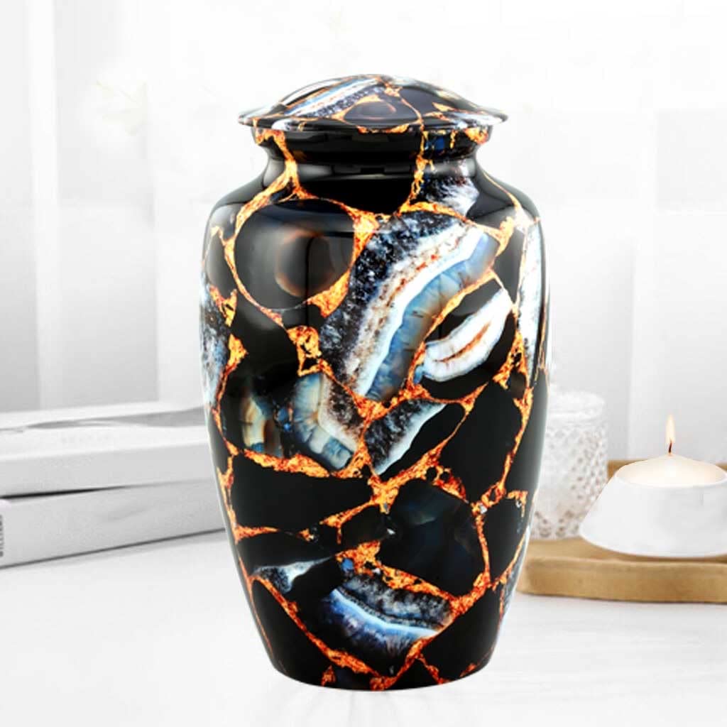 Premium Classic Black Finish Large Cremation Urn