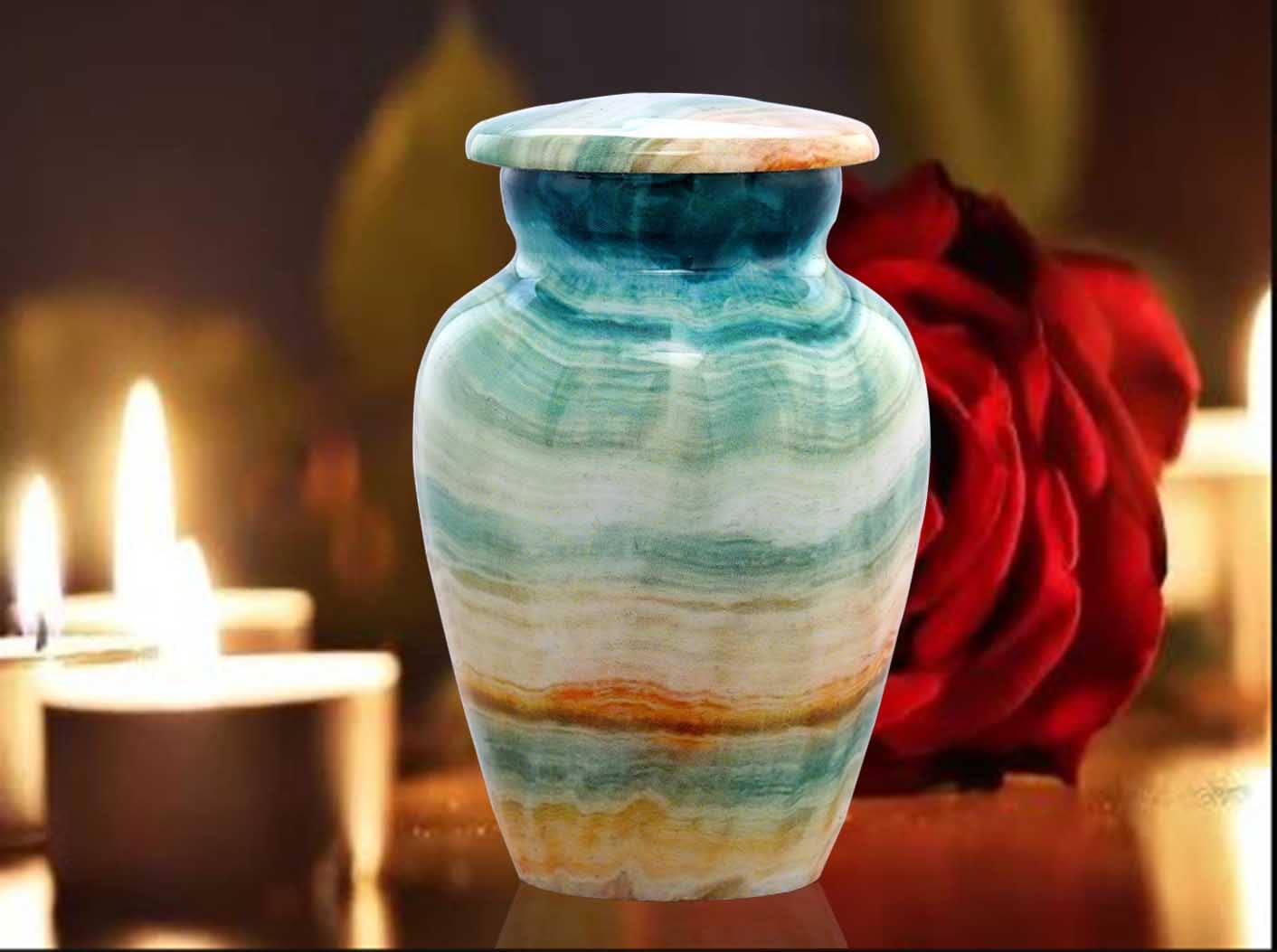 Marble Finish Keepsake Cremation Urn for Memory Gift