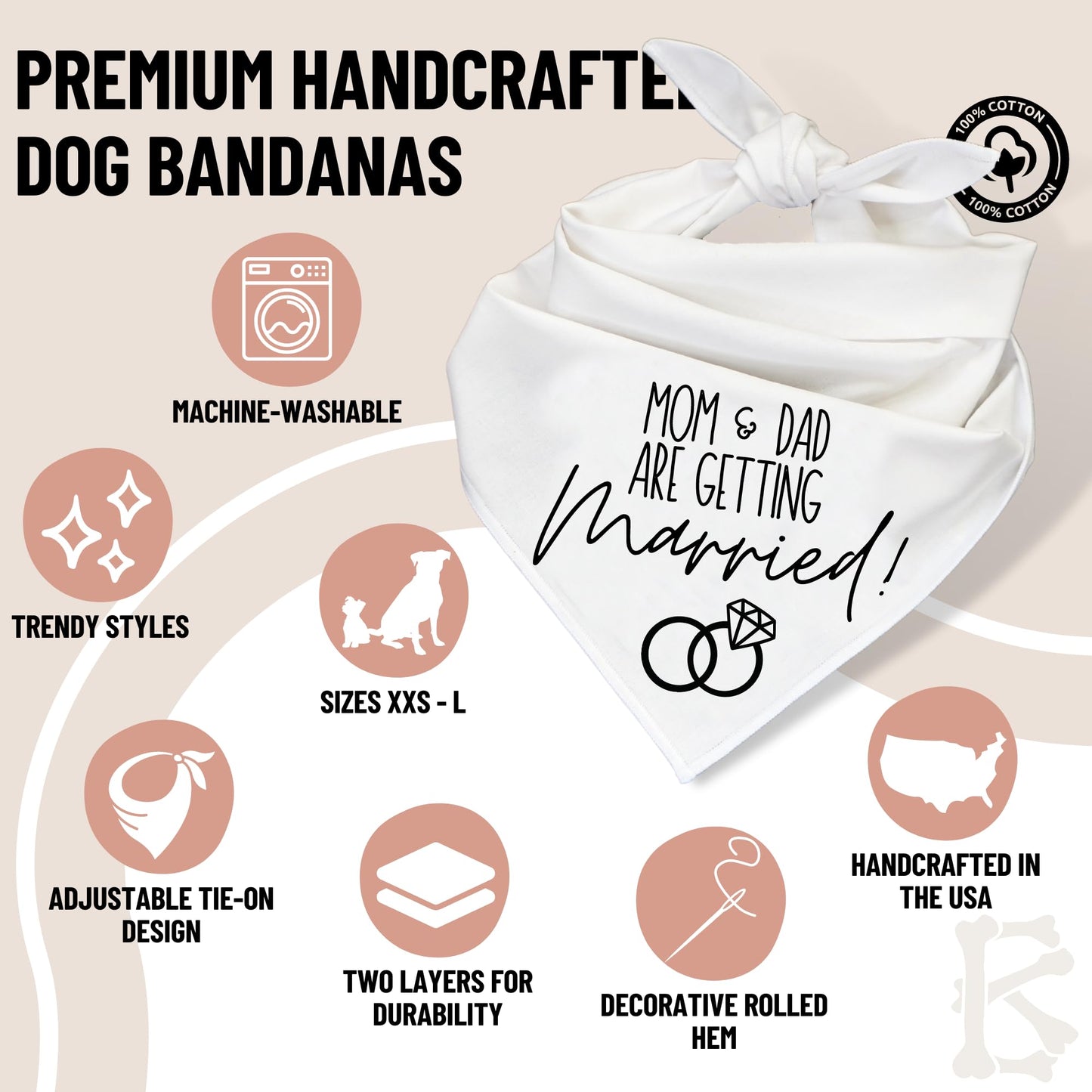 Humans Are Getting Married Dog Bandana, Mom and Dad Are Getting Married, Announcement Pet Bandana, Wedding Bandana, Engagement Dog Bandana (XS, My Humans Are Getting Married!)