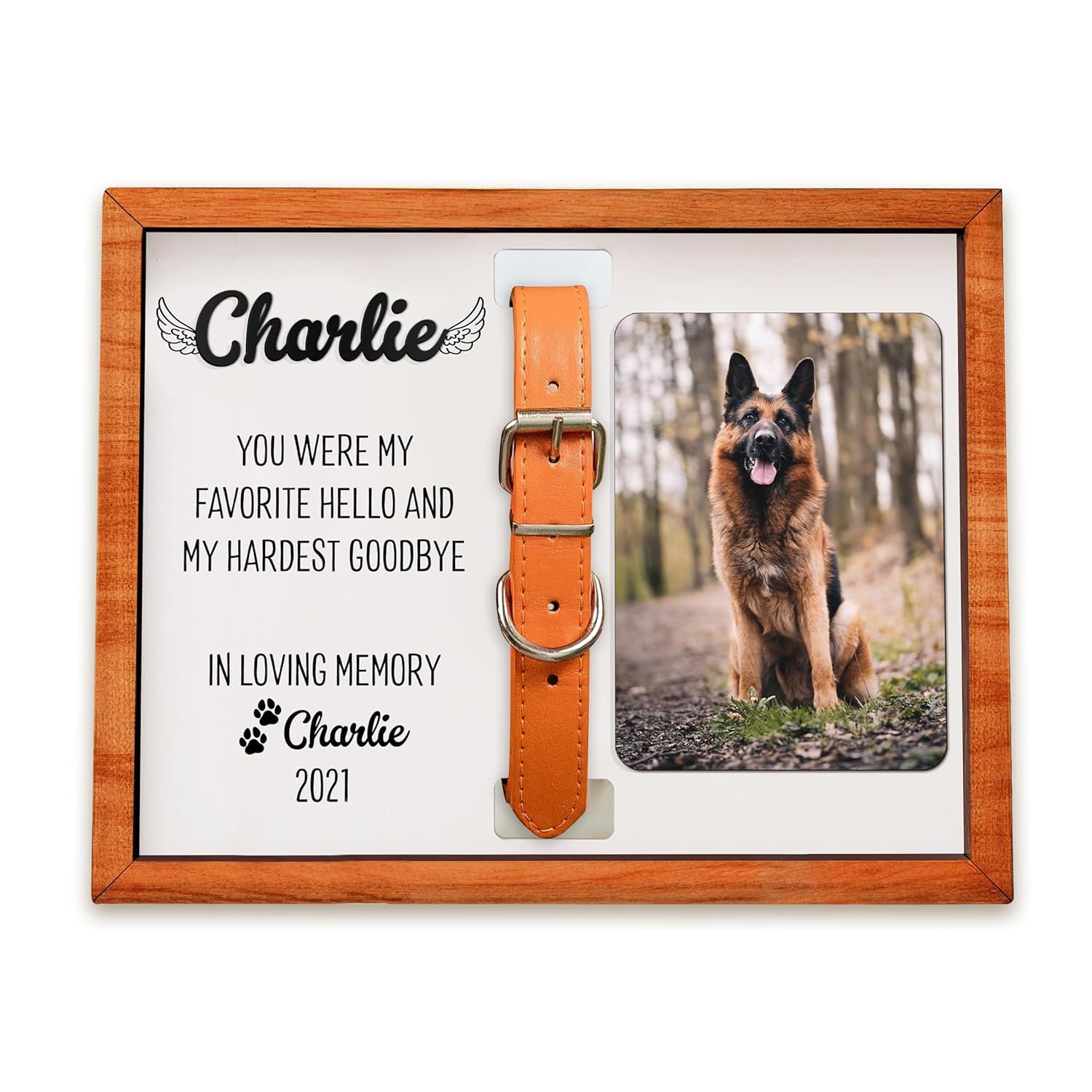 Personalized Dog Collar Memorial Frames with Dog Name and Photo