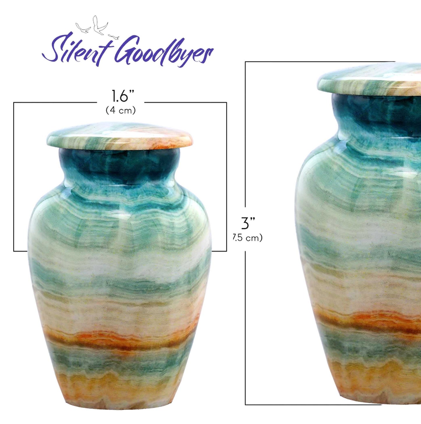 Small and Large Size Marble Finish Cremation Urn