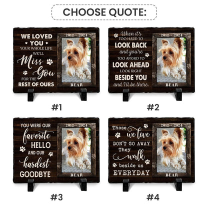 Personalized Pet Memorial Stone, Loss of Dog Sympathy Gift - Customizable Photo Name Memorial Garden Stone, White Headstone Maker, Ideal Dog Passing Away Gifts, Sympathy Gifts for Pet Lovers