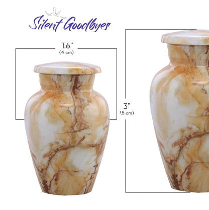 Small and Large Size Marble Finish Cremation Urn for pet ashes