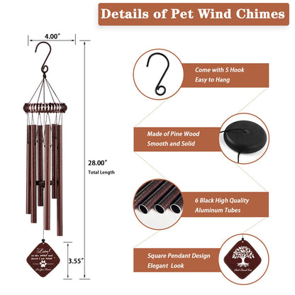 28" Pet Memorial Wind Chimes, Dog Memorial Gifts, Pet Loss Gifts