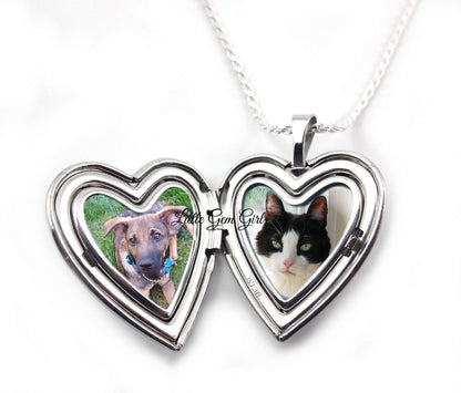 Sterling Silver Pet Locket Personalized with your Photos