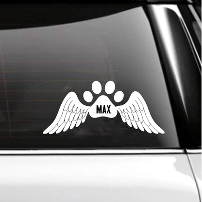 Pet In Memory of Car Decal Memorial- Angel Wings