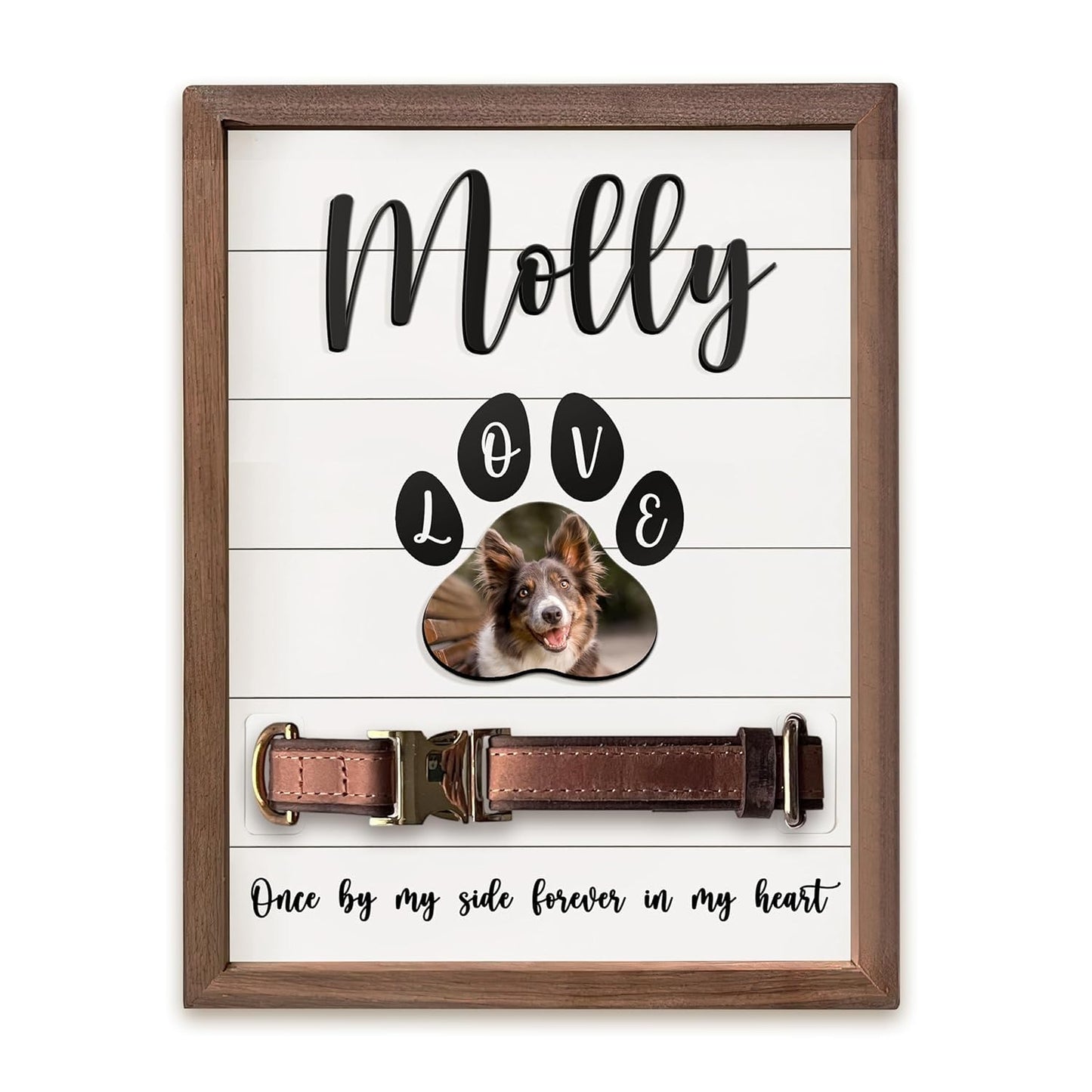 Personalized Dog Collar Memorial Frames, Pet Memorial Frame, Dog Lover Gift