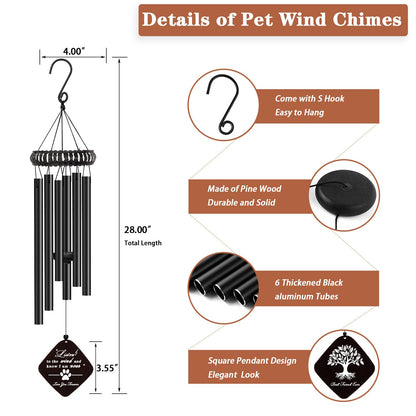 28" Pet Memorial Wind Chimes, Dog Memorial Gifts, Pet Loss Gifts