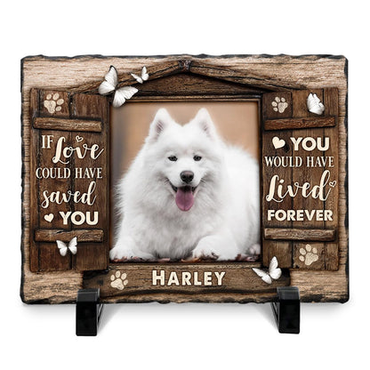 Personalized Pet Memorial Stone, Loss of Dog Sympathy Gift - Customizable Photo Name Memorial Garden Stone, White Headstone Maker, Ideal Dog Passing Away Gifts, Sympathy Gifts for Pet Lovers