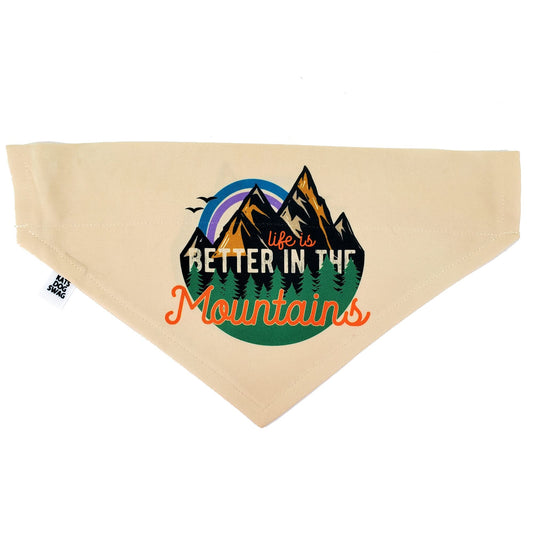 Outdoor mountains pet bandana, nature loving dog neckwear (Small)