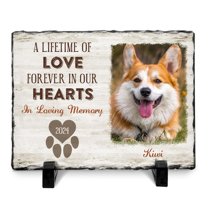 Personalized Pet Memorial Stone, Loss of Dog Sympathy Gift - Customizable Photo Name Memorial Garden Stone, White Headstone Maker, Ideal Dog Passing Away Gifts, Sympathy Gifts for Pet Lovers