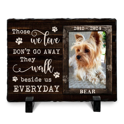 Personalized Pet Memorial Stone, Loss of Dog Sympathy Gift - Customizable Photo Name Memorial Garden Stone, White Headstone Maker, Ideal Dog Passing Away Gifts, Sympathy Gifts for Pet Lovers