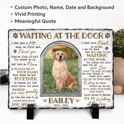 Personalized Pet Memorial Stone, Loss of Dog Sympathy Gift - Customizable Photo Name Memorial Garden Stone, White Headstone Maker, Ideal Dog Passing Away Gifts, Sympathy Gifts for Pet Lovers