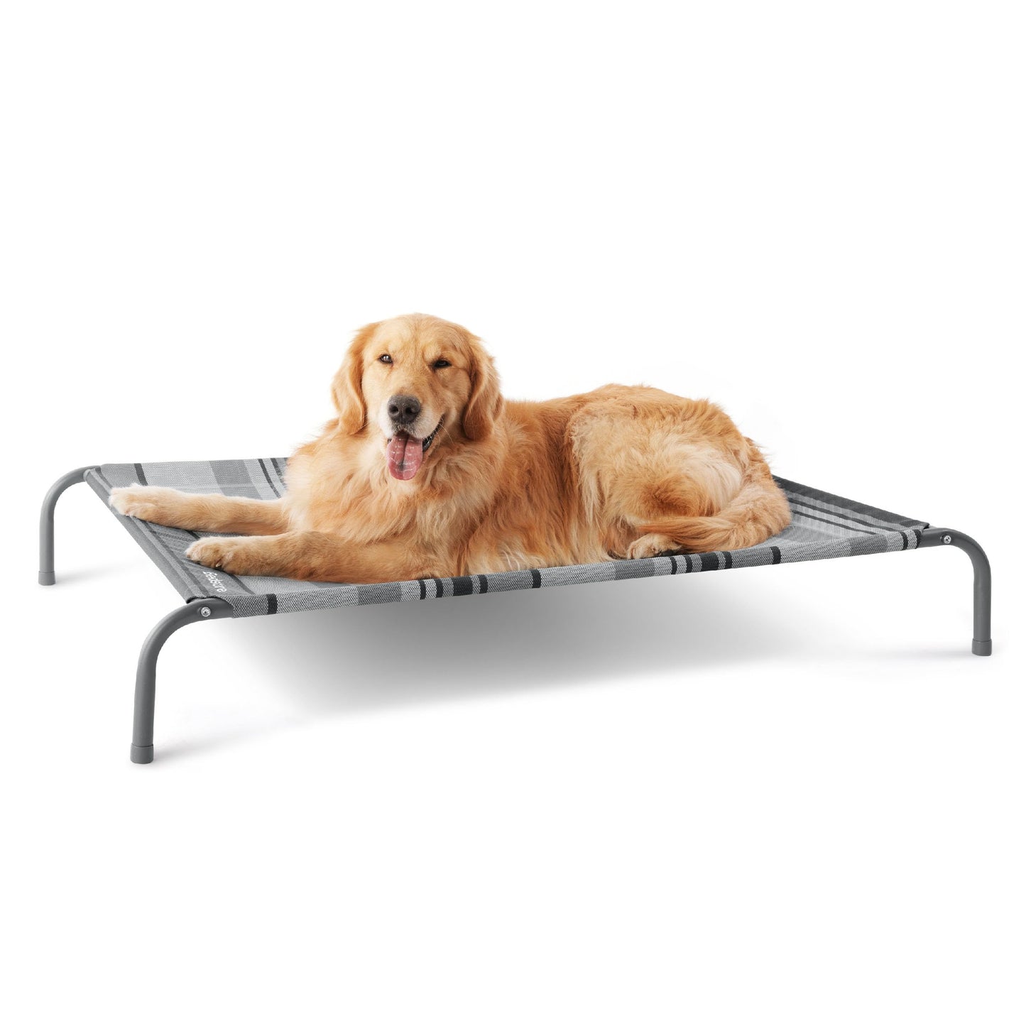 Bedsure Elevated Raised Cooling Cots Bed for Large Dogs, Portable Indoor & Outdoor Pet Hammock with Skid-Resistant Feet, Frame with Breathable Mesh, Grey, 49 inches