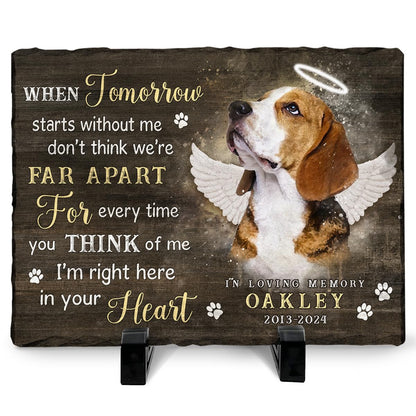 Personalized Pet Memorial Stone, Loss of Dog Sympathy Gift - Customizable Photo Name Memorial Garden Stone, White Headstone Maker, Ideal Dog Passing Away Gifts, Sympathy Gifts for Pet Lovers