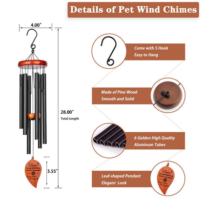 28" Pet Memorial Wind Chimes, Dog Memorial Gifts, Pet Loss Gifts