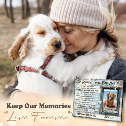 Personalized Pet Memorial Stone, Loss of Dog Sympathy Gift - Customizable Photo Name Memorial Garden Stone, White Headstone Maker, Ideal Dog Passing Away Gifts, Sympathy Gifts for Pet Lovers