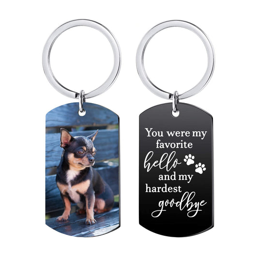 Custom Keychain with Dog Photo | Personalized Dog Memorial Gifts