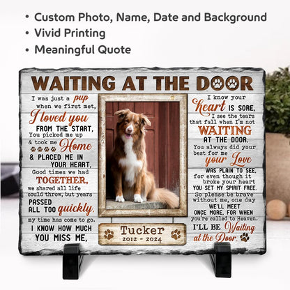 Personalized Pet Memorial Stone, Loss of Dog Sympathy Gift - Customizable Photo Name Memorial Garden Stone, White Headstone Maker, Ideal Dog Passing Away Gifts, Sympathy Gifts for Pet Lovers