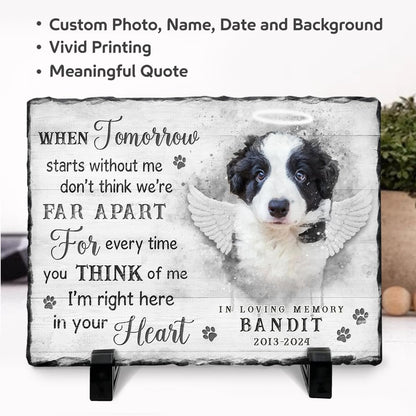 Personalized Pet Memorial Stone, Loss of Dog Sympathy Gift - Customizable Photo Name Memorial Garden Stone, White Headstone Maker, Ideal Dog Passing Away Gifts, Sympathy Gifts for Pet Lovers