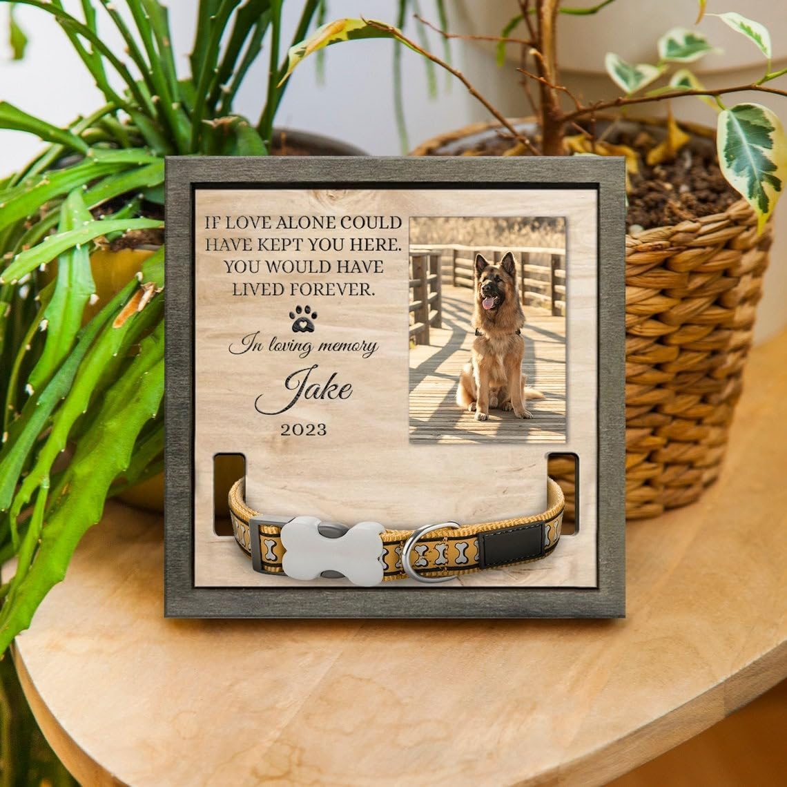 Personalized Dog Collar Memorial Frames, Pet Memorial Frame, Dog Lover Gift