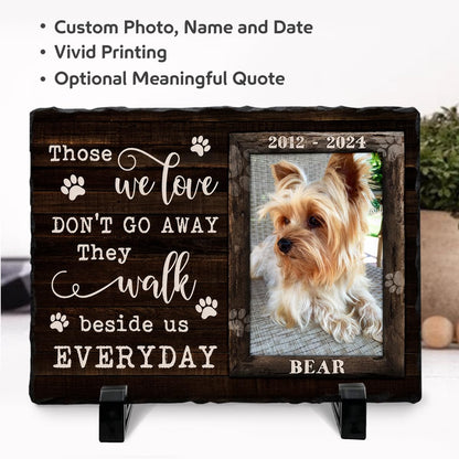 Personalized Pet Memorial Stone, Loss of Dog Sympathy Gift - Customizable Photo Name Memorial Garden Stone, White Headstone Maker, Ideal Dog Passing Away Gifts, Sympathy Gifts for Pet Lovers