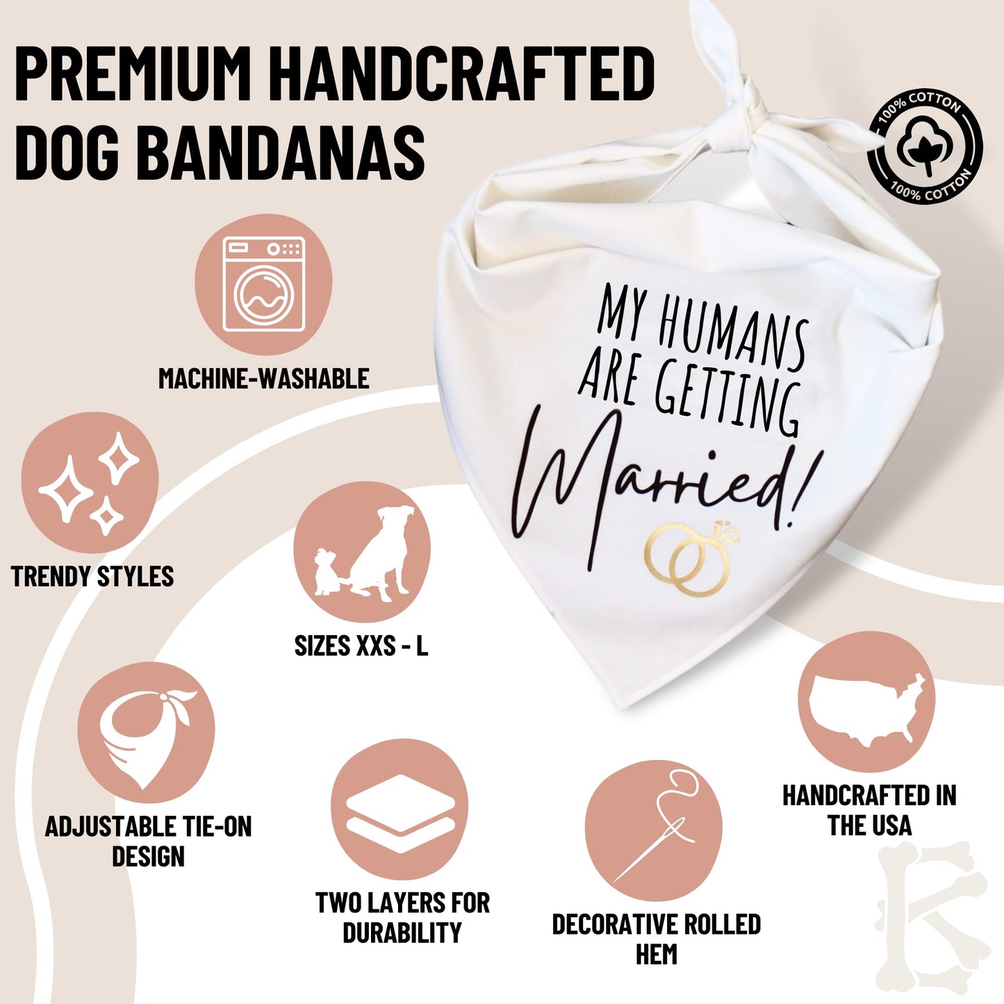 Humans Are Getting Married Dog Bandana, Mom and Dad Are Getting Married, Announcement Pet Bandana, Wedding Bandana, Engagement Dog Bandana (XS, My Humans Are Getting Married!)