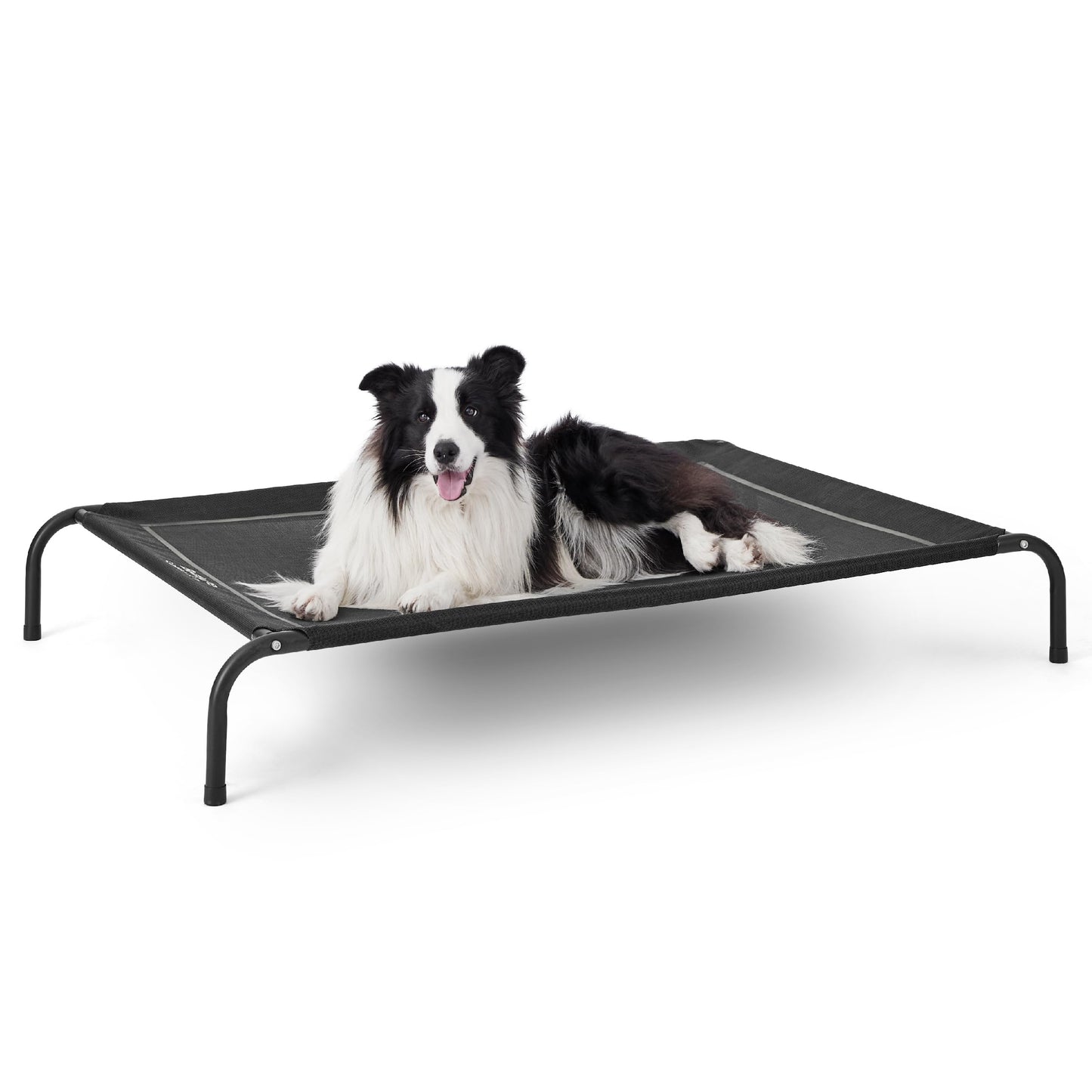 Bedsure Elevated Raised Cooling Cots Bed for Large Dogs, Portable Indoor & Outdoor Pet Hammock with Skid-Resistant Feet, Frame with Breathable Mesh, Grey, 49 inches