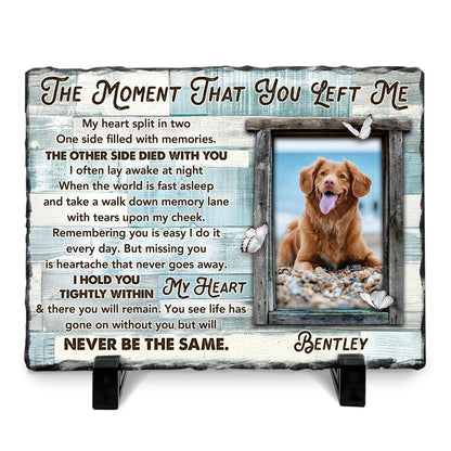 Personalized Pet Memorial Stone, Loss of Dog Sympathy Gift - Customizable Photo Name Memorial Garden Stone, White Headstone Maker, Ideal Dog Passing Away Gifts, Sympathy Gifts for Pet Lovers